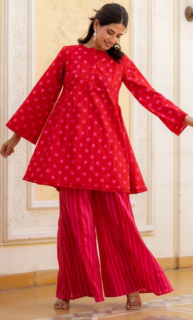 Ragini Red Polka Co-ord Set