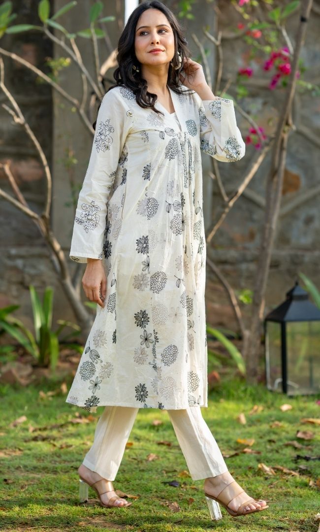 Charcoal Ivroy Kurta Co ord Set