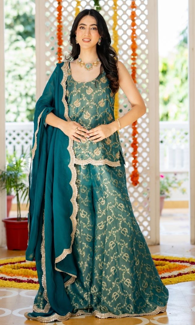 Mishka Firoza Brocade Suit Set