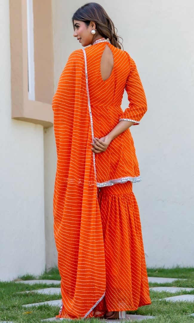 Sunrise Bandhani Sharara
