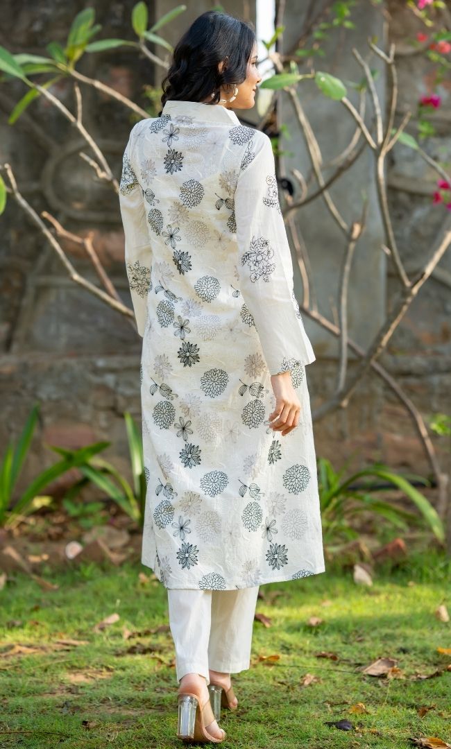 Charcoal Ivroy Kurta Co ord Set