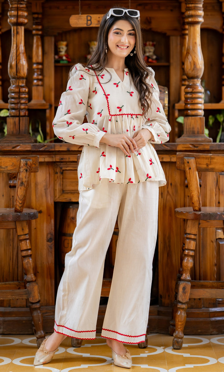 Safaa Cotton Embroidered Co-ord Set