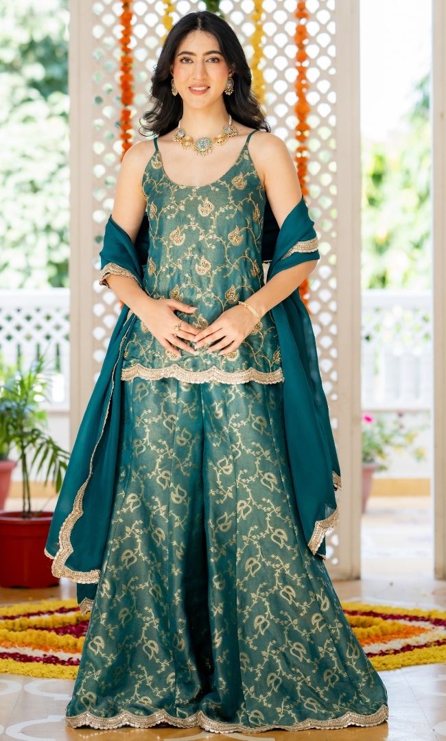 Mishka Firoza Brocade Suit Set