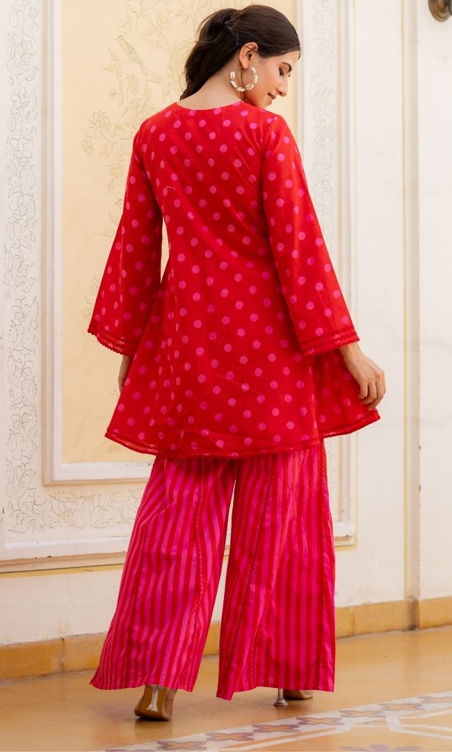 Ragini Red Polka Co-ord Set