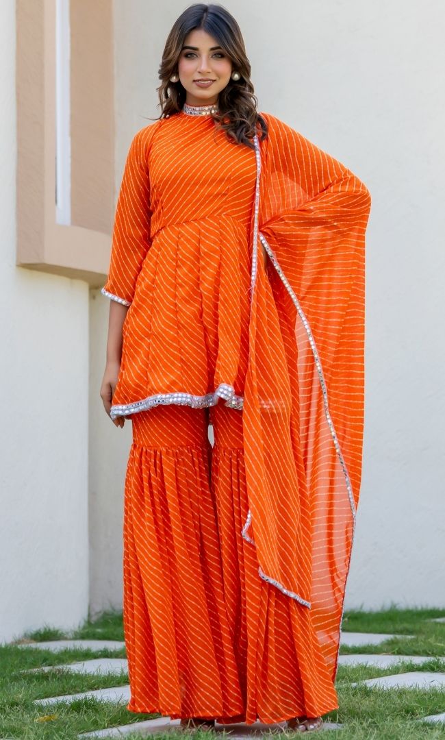 Sunrise Bandhani Sharara