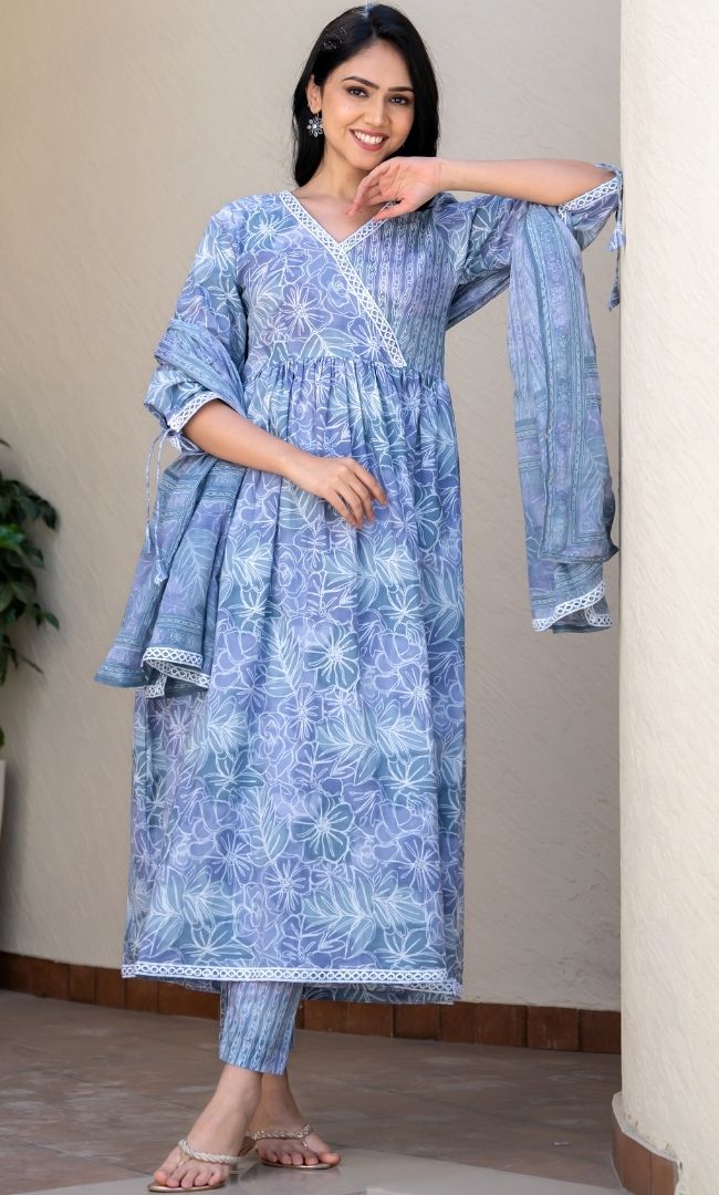 Misty Printed Cotton Suit Set