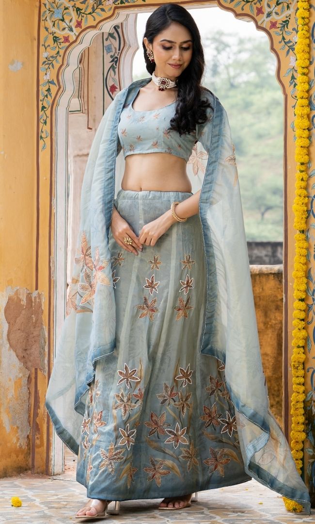Serence Blue Lehenga Set