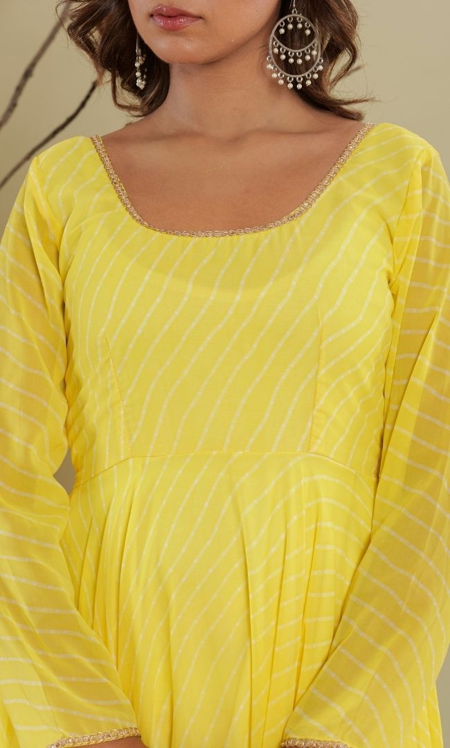 Sunshine Bandhani Anarkali Set
