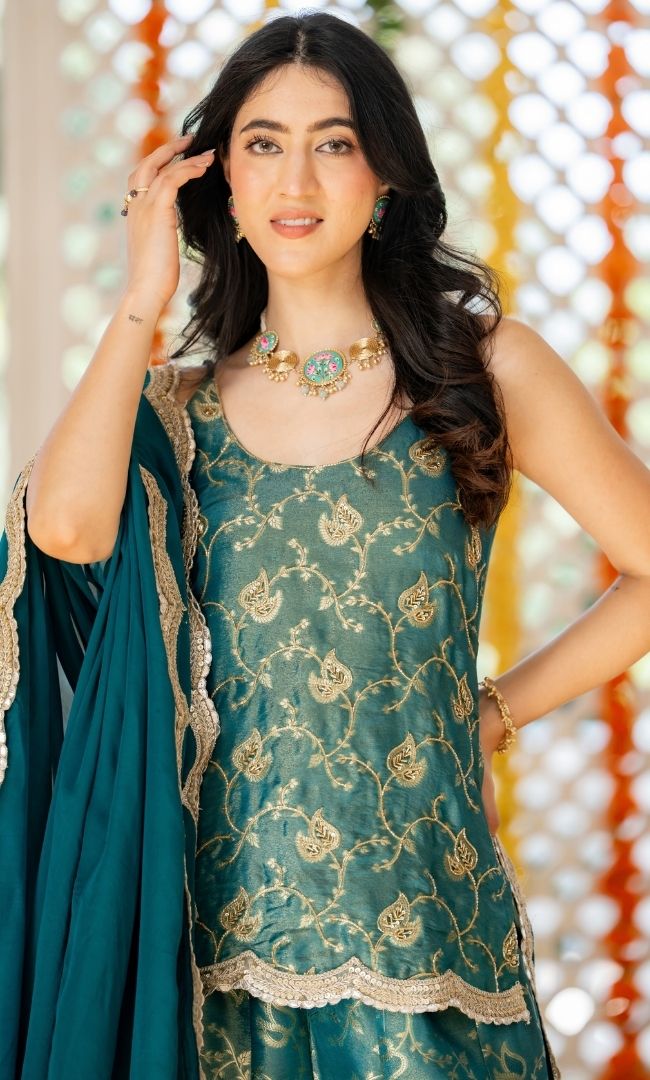 Mishka Firoza Brocade Suit Set