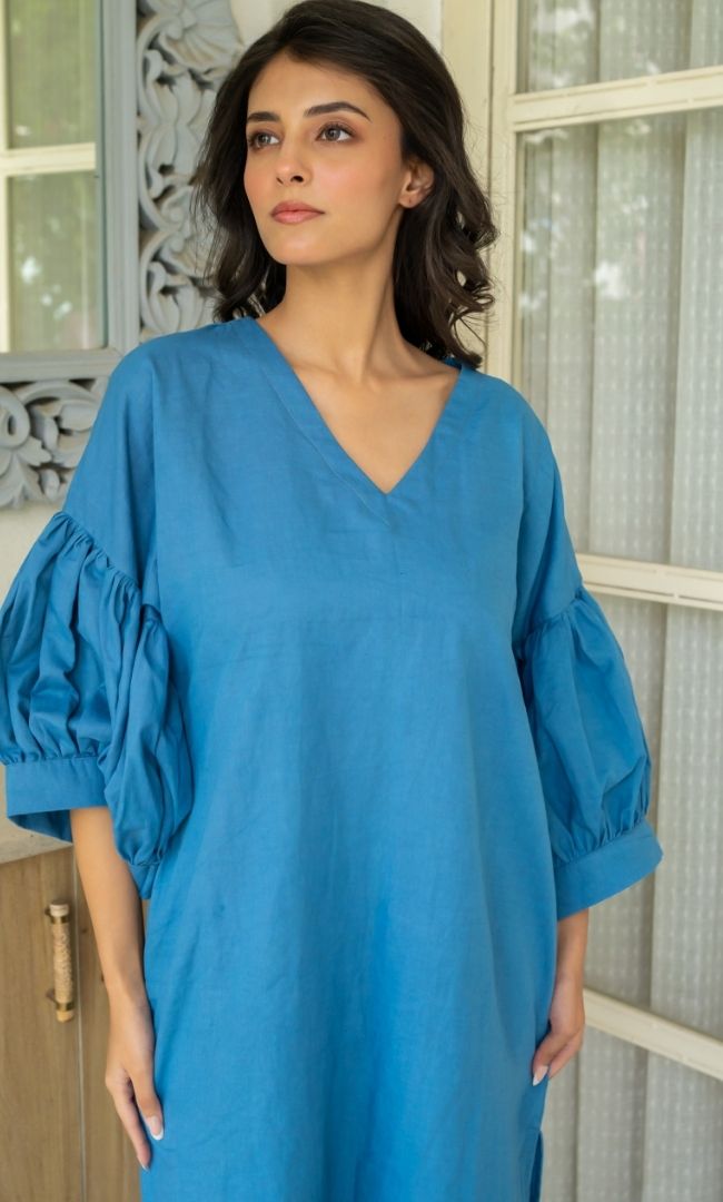 Sky Mist Midi Dress