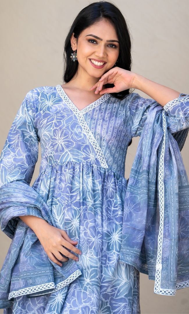 Misty Printed Cotton Suit Set