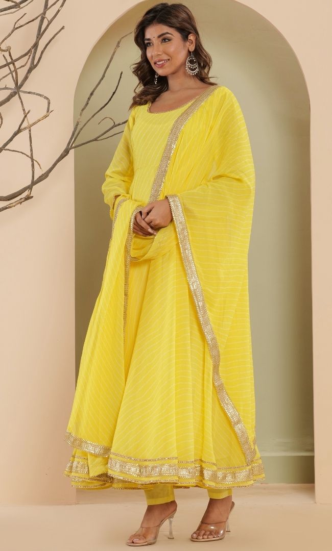 Sunshine Bandhani Anarkali Set