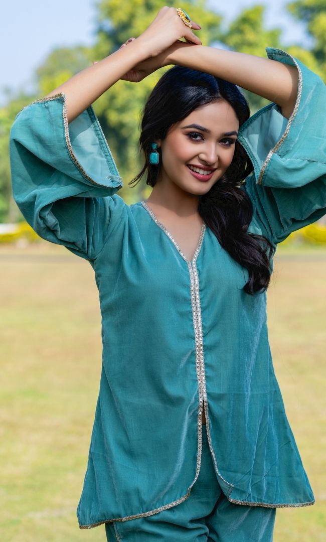 Green Velveteen Twin Set