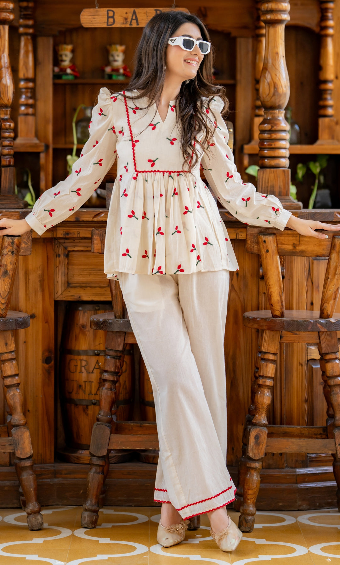 Safaa Cotton Embroidered Co-ord Set