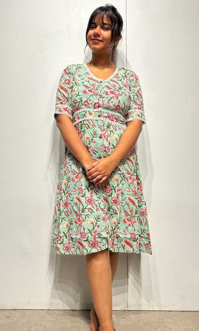 Green Printed Dress