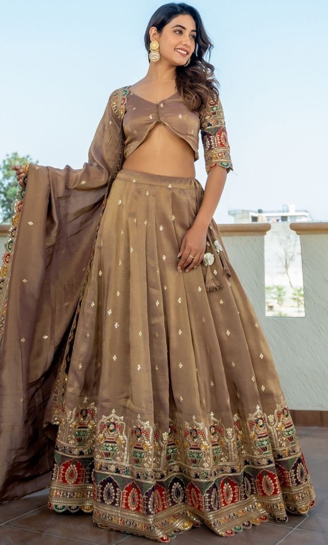 Jodha Beige Lehenga Set