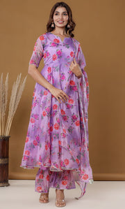 Iris Floral Anarkali Set