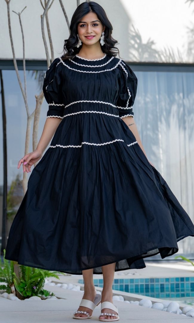 Soot Black Lacious Dress