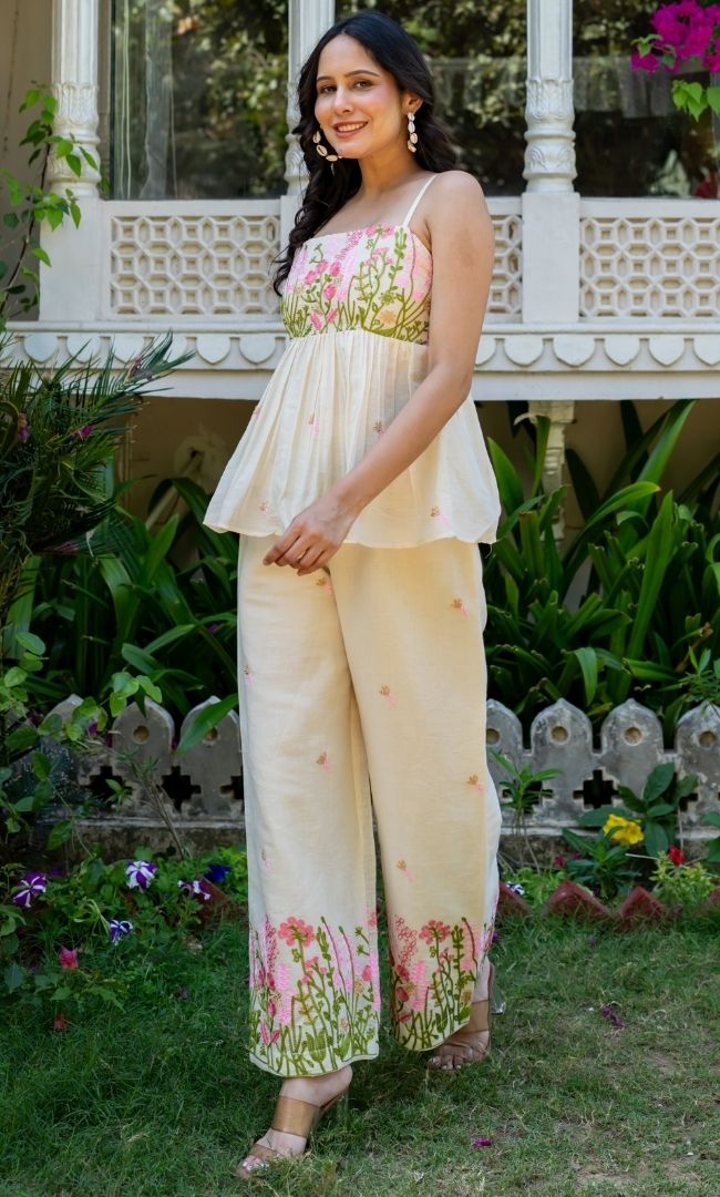 Myra Embroidered Cotton Co-ord Set