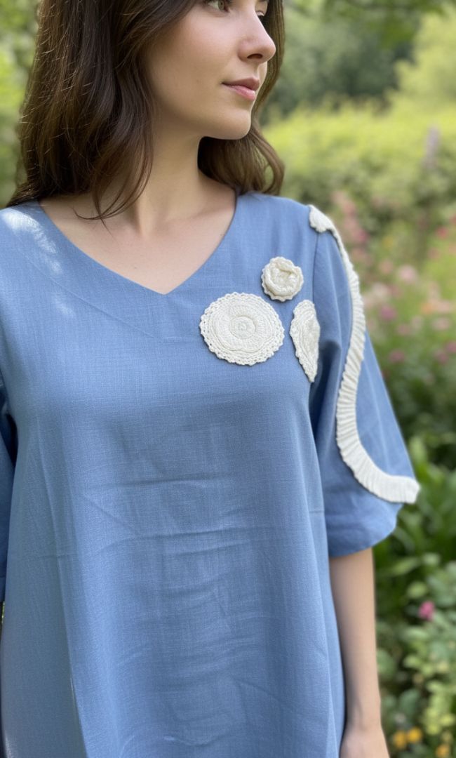 Cornflower Crochet Dress