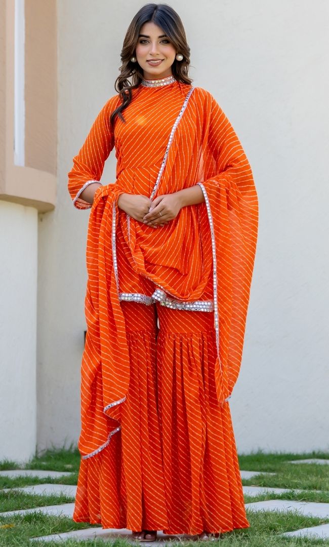 Sunrise Bandhani Sharara