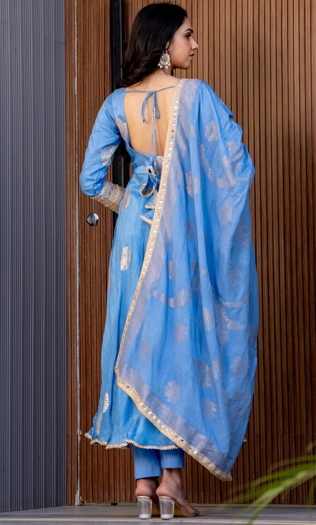 Reshmi Neelam Anarkali Set