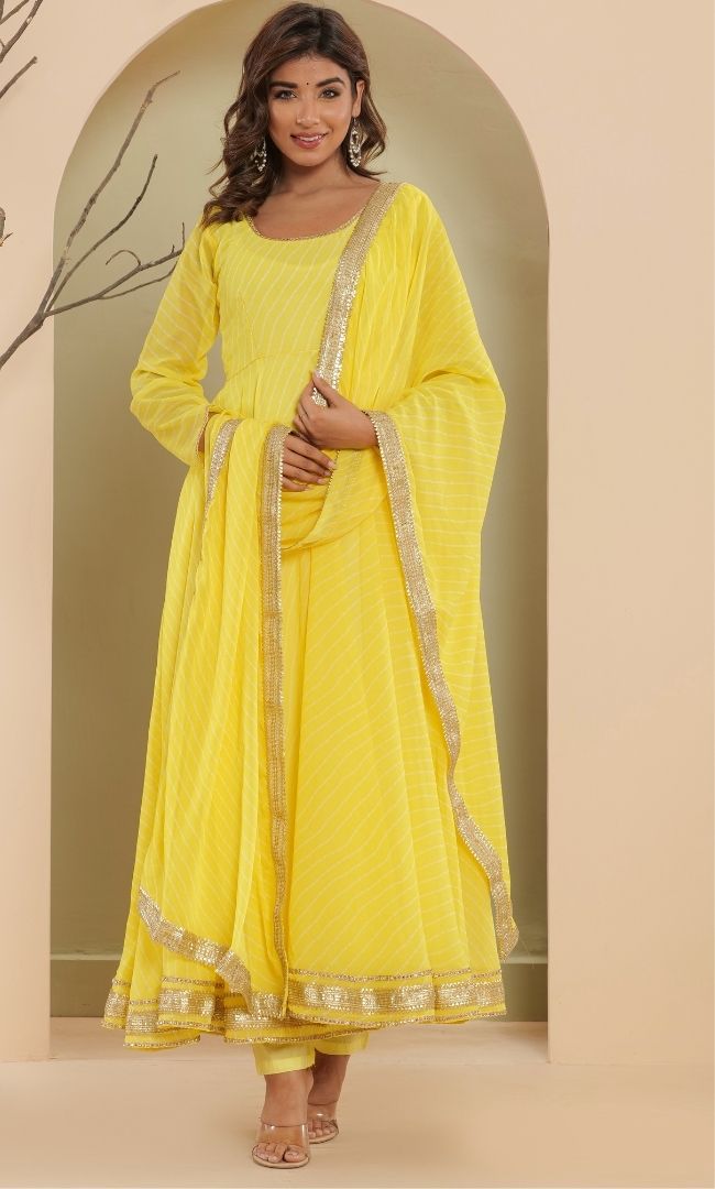 Sunshine Bandhani Anarkali Set