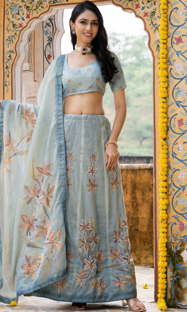 Serence Blue Lehenga Set