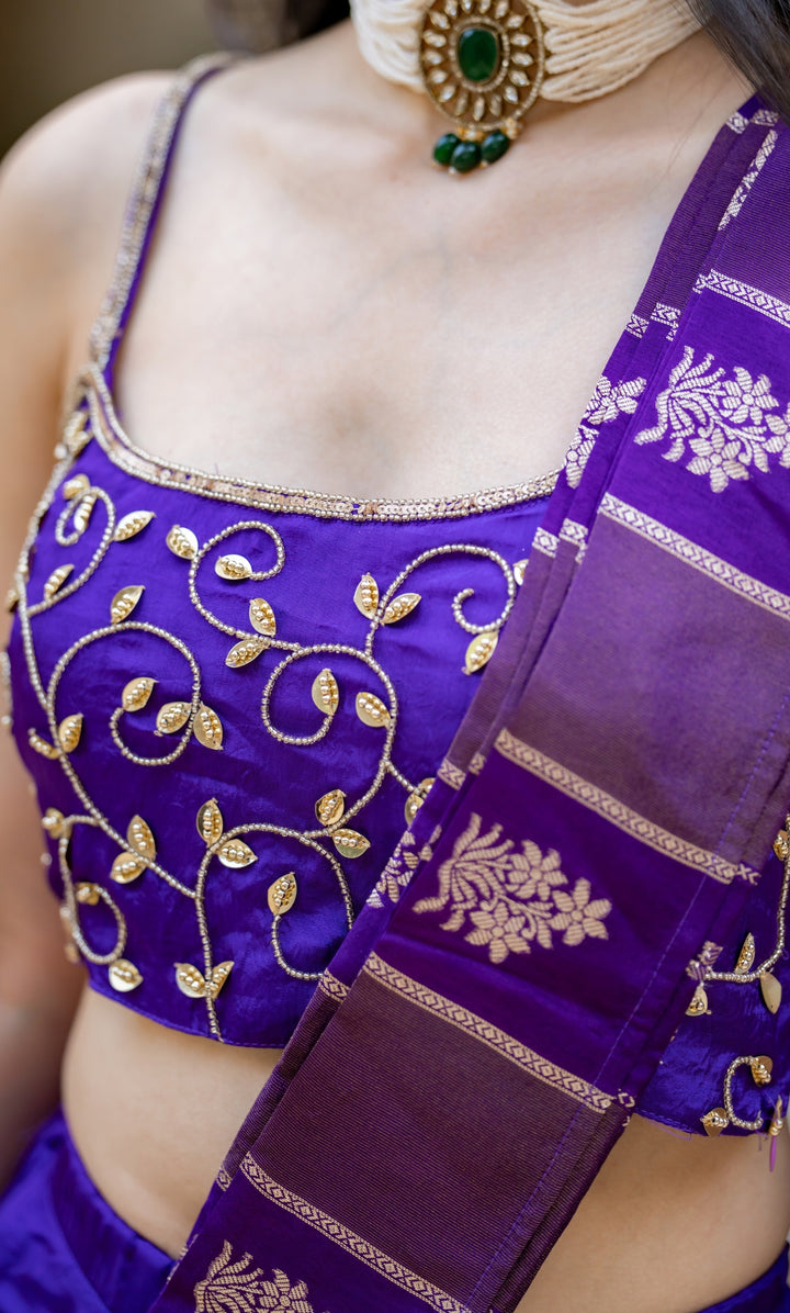 Trisha Purple Pre-Draped Saree