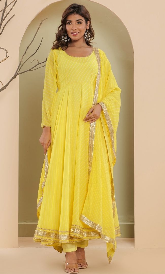 Sunshine Bandhani Anarkali Set