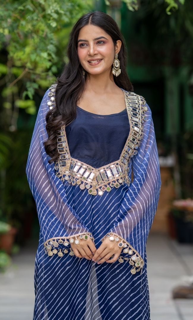 Neel Noor Leheriya Kurta set