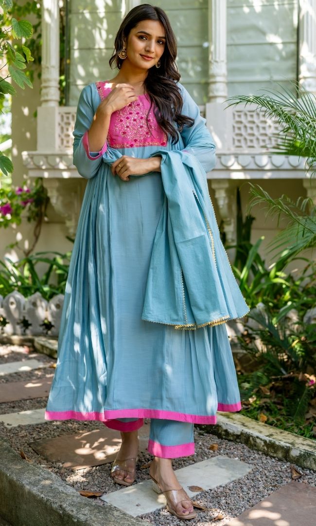 Naisha Chanderi Handwork Suit Set