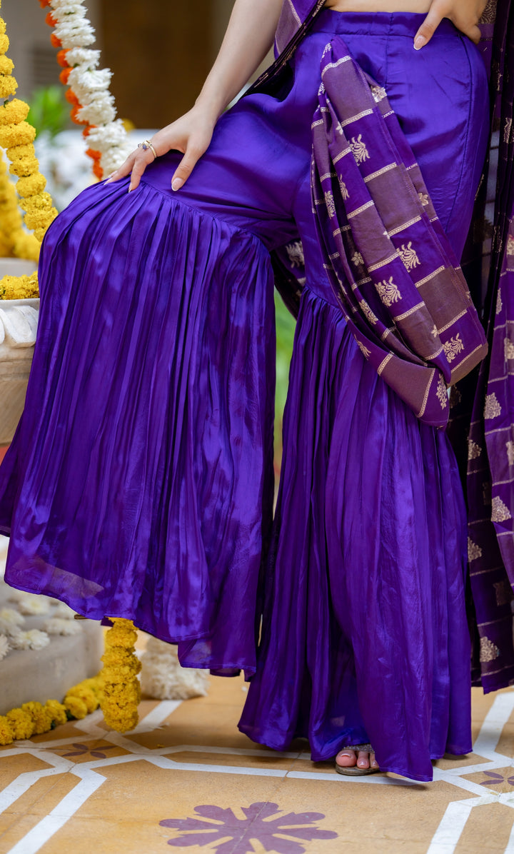 Trisha Purple Pre-Draped Saree