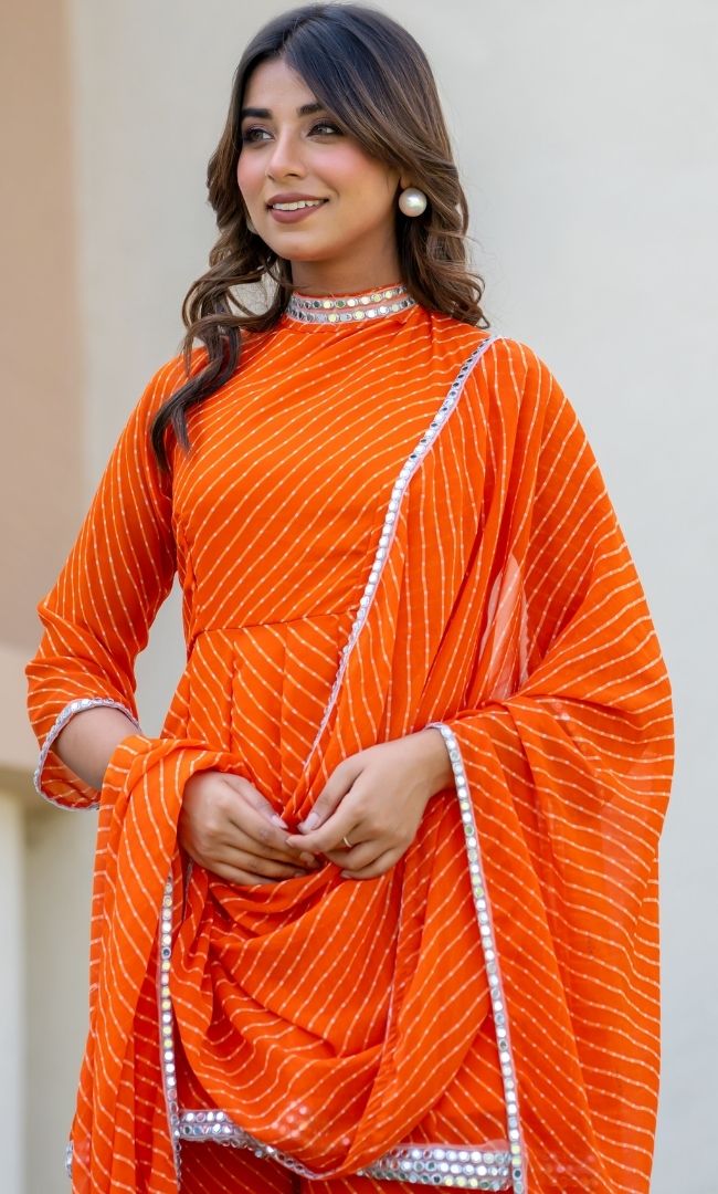Sunrise Bandhani Sharara