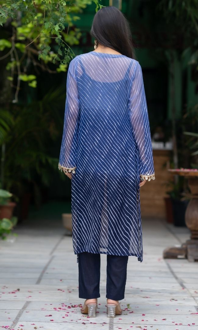 Neel Noor Leheriya Kurta set