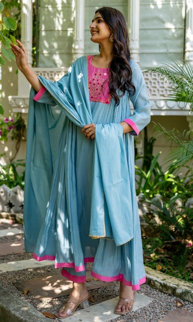 Naisha Chanderi Handwork Suit Set