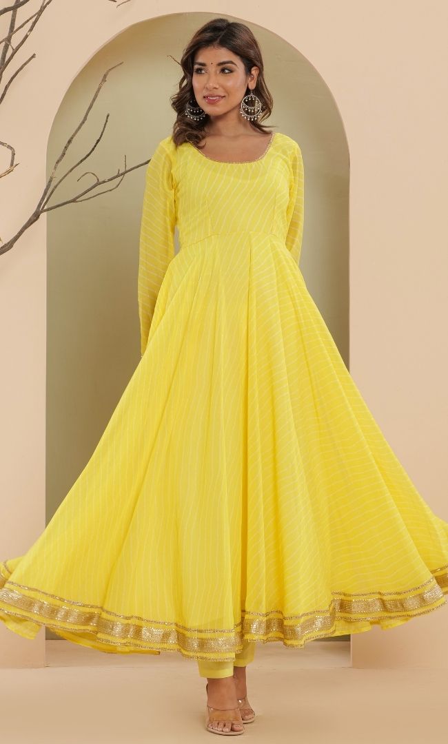 Sunshine Bandhani Anarkali Set