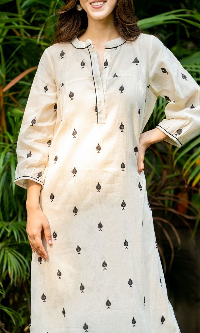 Pikes Spades Cotton Kurta Set