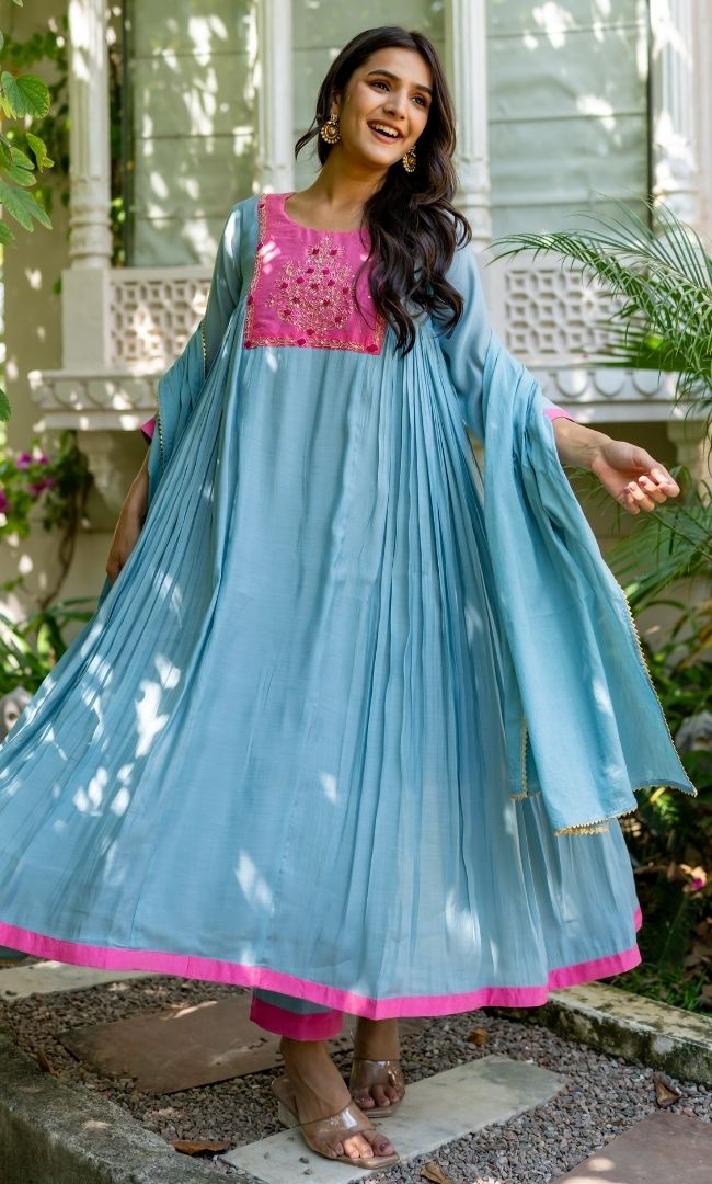 Naisha Chanderi Handwork Suit Set