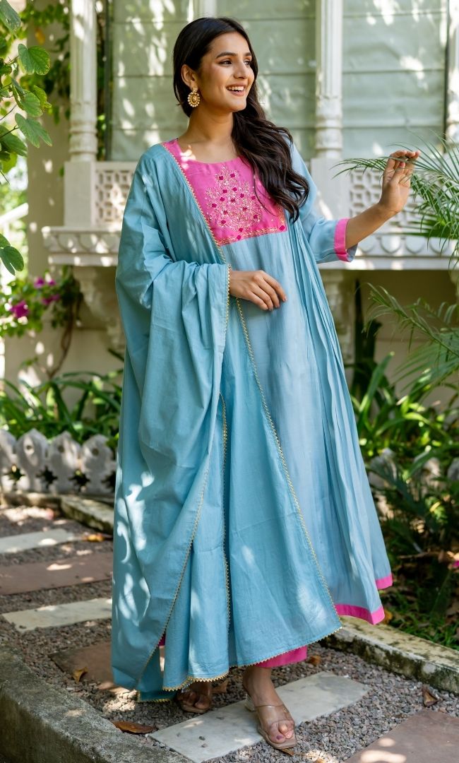 Naisha Chanderi Handwork Suit Set