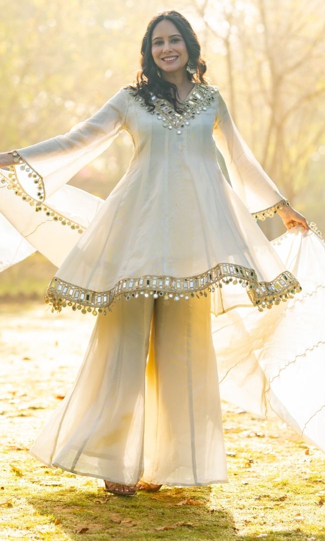Mahal Sheesh Sharara Set