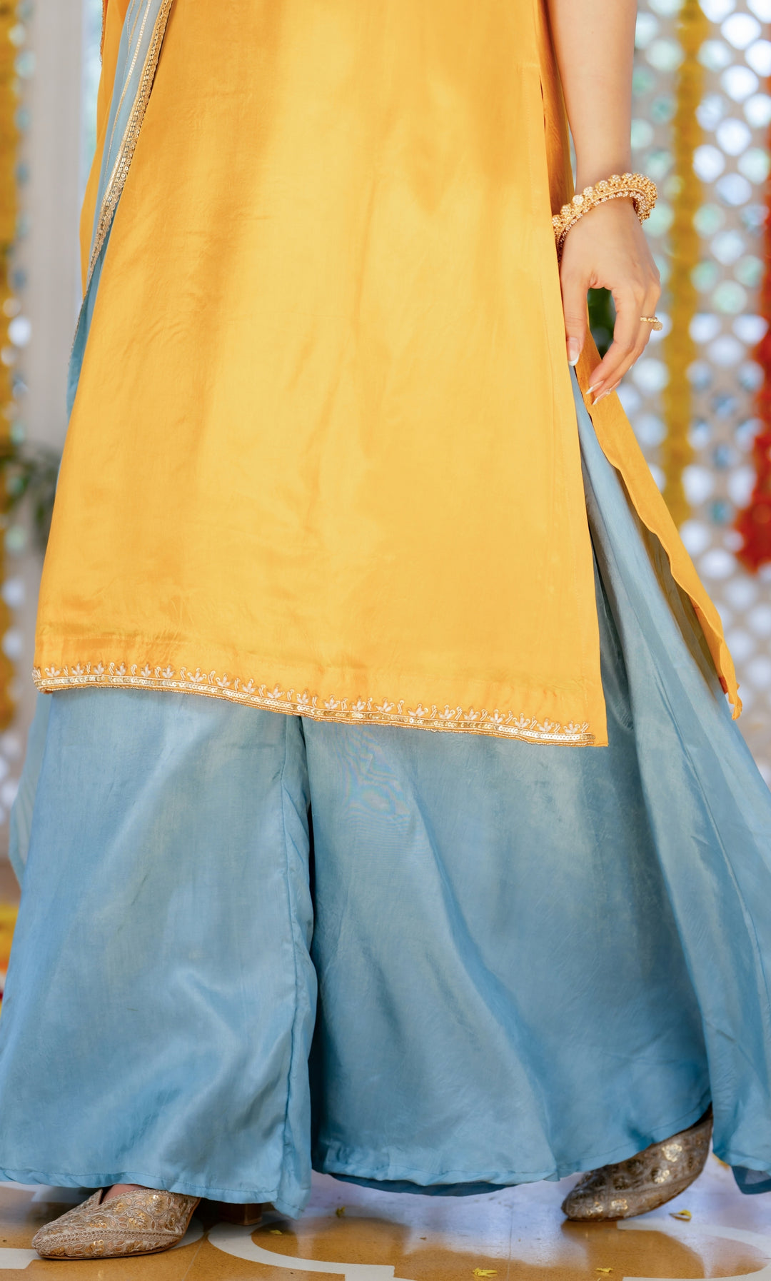 Alisha Yellow Upada Silk Suit Set