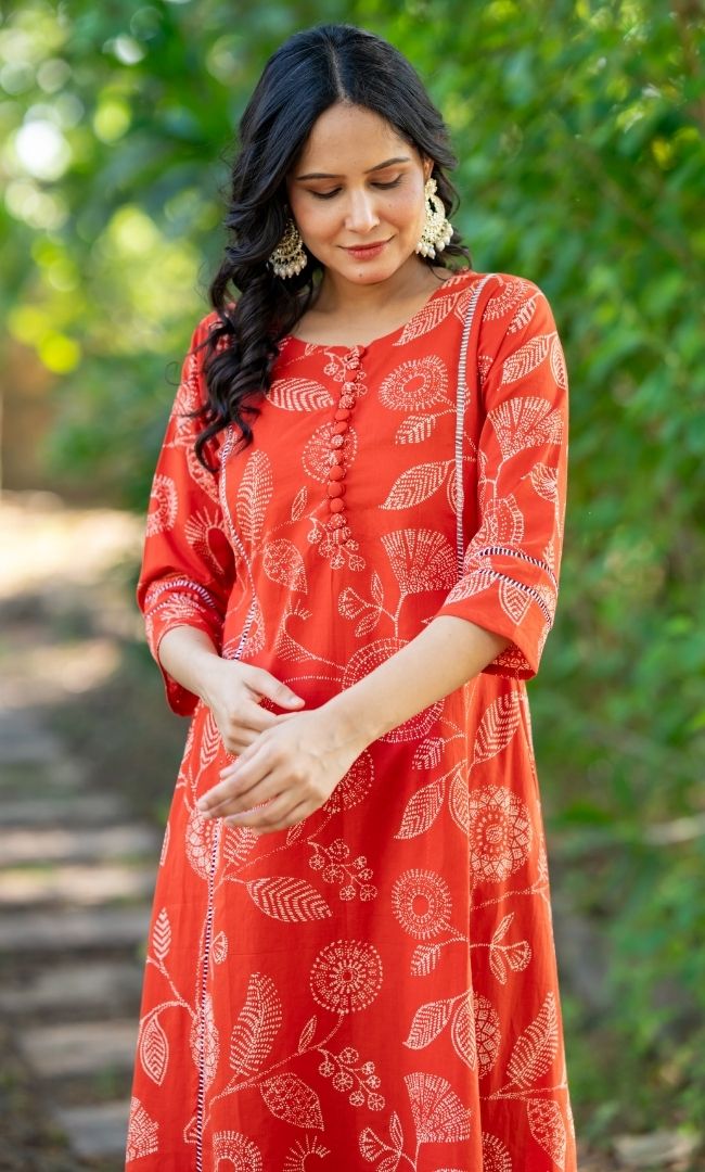 Tangerine Lark Kurta Set