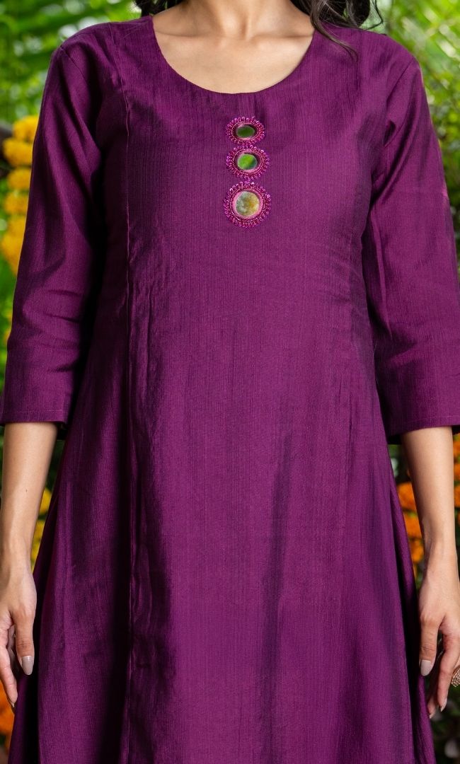Sangria Wine Kurta Set