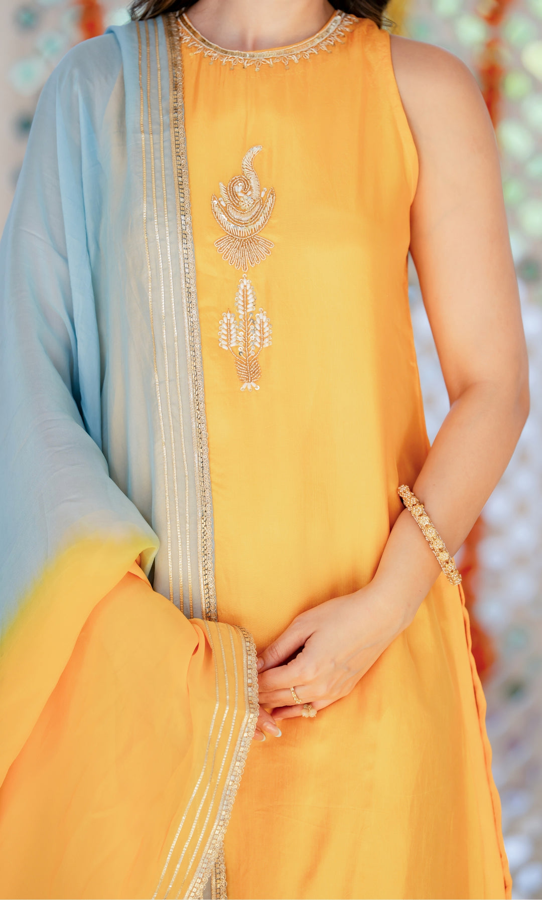 Alisha Yellow Upada Silk Suit Set