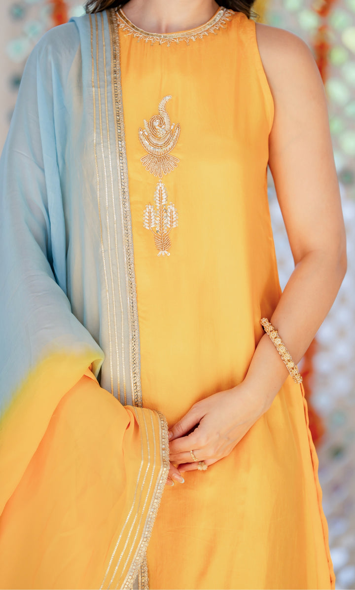 Alisha Yellow Upada Silk Suit Set