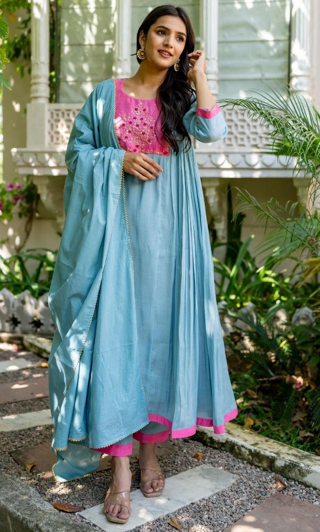 Naisha Chanderi Handwork Suit Set