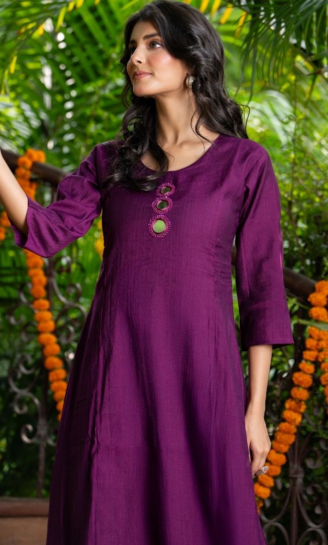 Sangria Wine Kurta Set