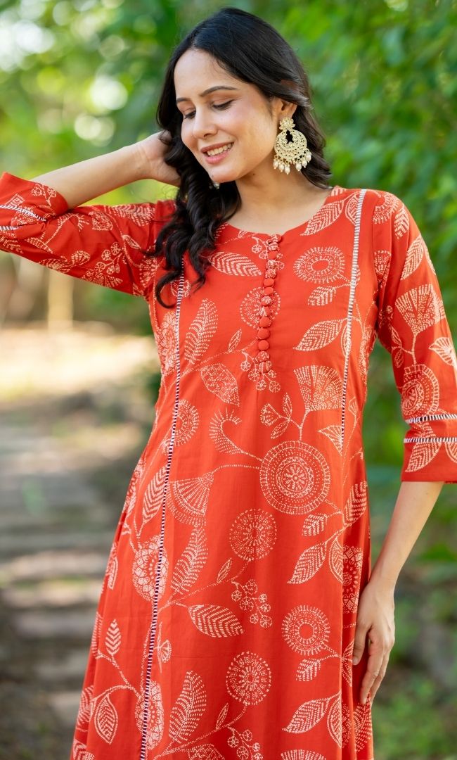 Tangerine Lark Kurta Set