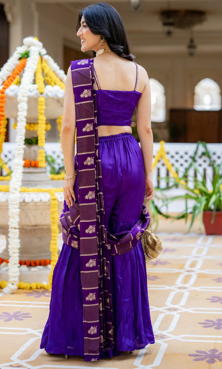 Trisha Purple Pre-Draped Saree
